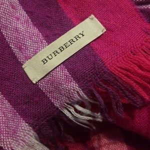 Burberry Lightweight Pink Checkered scarf.